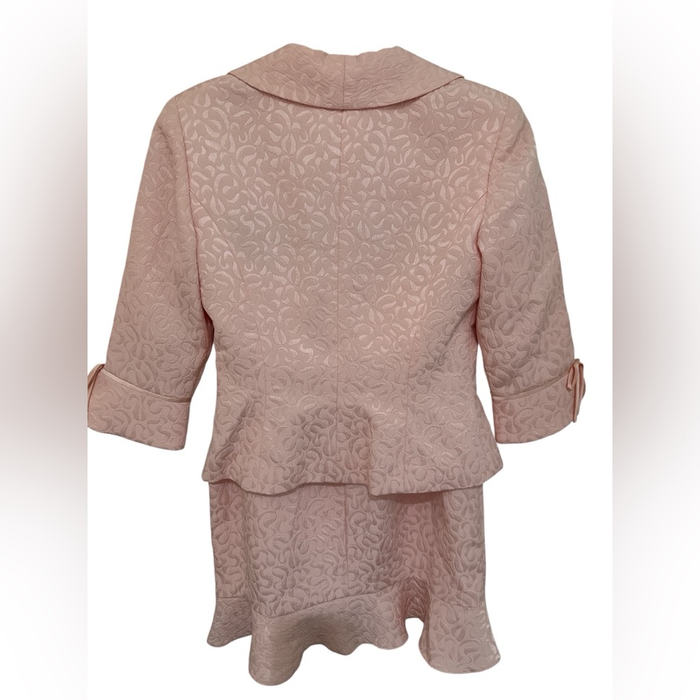 Maggy London Pink Textured Blazer and tulip Skirt Set size 8 - Picture 2 of 5